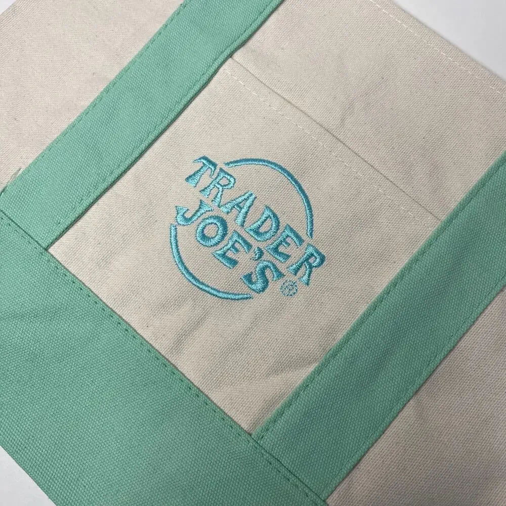 Set of 3! — Trader Joe’s Canvas Tote Bags — Large Size NAVY BLUE + Mini PASTELS!